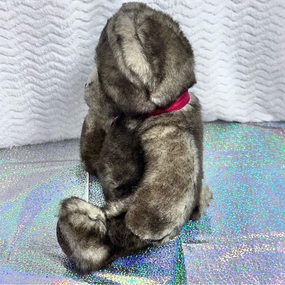 Danny Plush Teddy Bear 12” Sitting Faux Mink Animal Plush Bombay Russ Berrie Bow - Picture 5 of 10